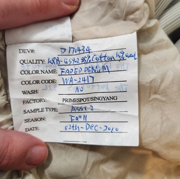 J Crew Military Style Faded Denim Cropped Peplum Jacket Design Sample Women Sz 6 - Picture 6 of 9